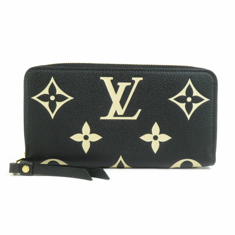 Louis Vuitton Round Zipper Long Wallet Bicolor Monogram Empreinte Zippy Noir